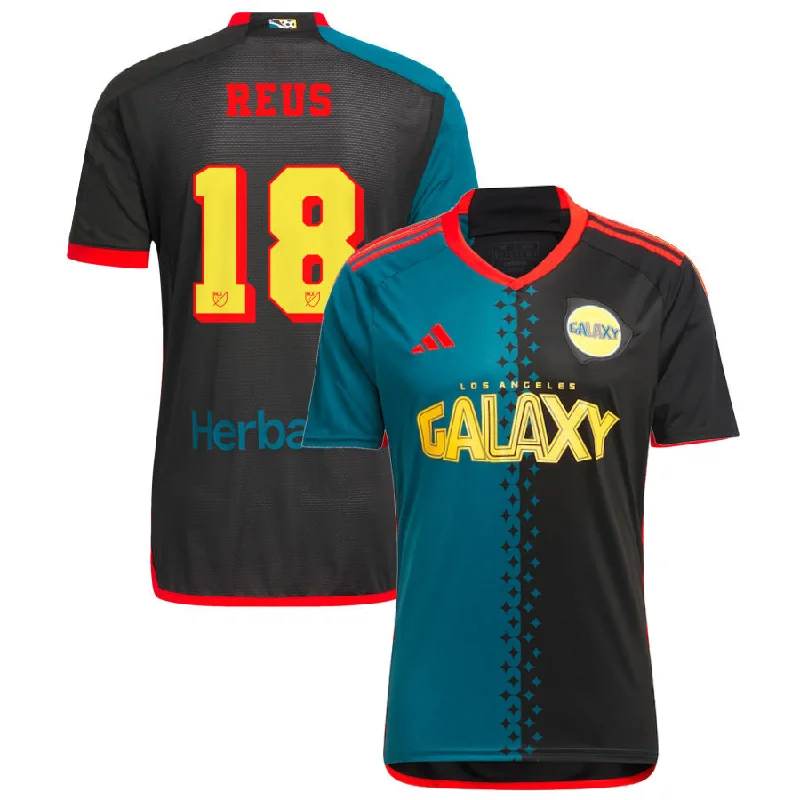 Men's Authentic Soccer Jerseys of National Teams for International Football Eventsadidas LA Galaxy Marco Reus Third Jersey 24/25 (Black/Virdia)