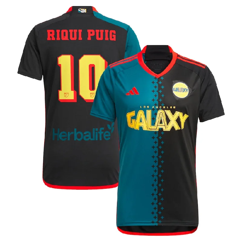 Men's Vintage American Football Jerseys of Legendary Teams for Collectors and Fansadidas LA Galaxy Riqui Puig Third Jersey 24/25 (Black/Virdia)