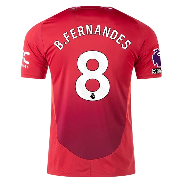 Men's Throwback Tennis Jerseys Inspired by Iconic Matches and Playersadidas Manchester United Bruno Fernandes Home Jersey w/ EPL + No Room For Racism 24/25 (MUFC Red)