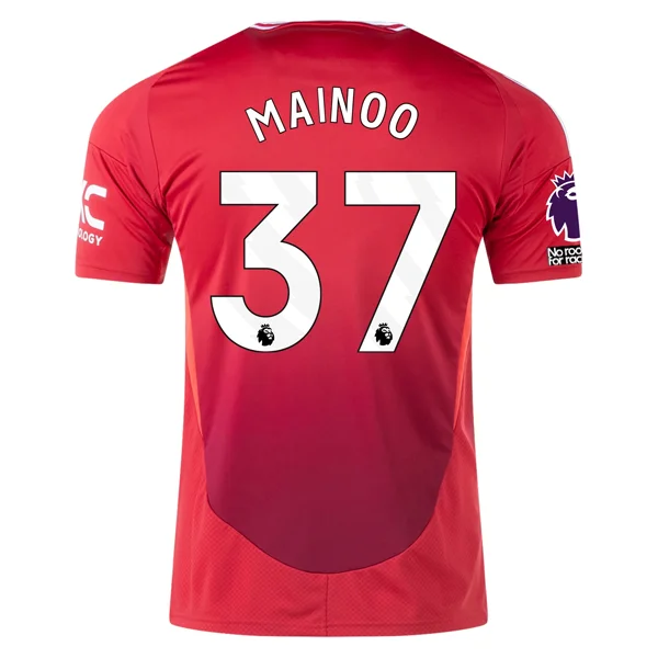 Men's Sustainable Organic Cotton Rugby Jerseys for Eco - Conscious Sports Enthusiastsadidas Manchester United Kobbie Mainoo Home Jersey w/ EPL + No Room For Racism 24/25 (MUFC Red)