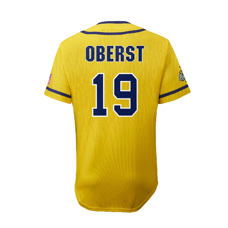 Men's Moisture - Wicking Lacrosse Jerseys with Mesh Panels for Optimal Performance on the FieldBananas Dan Oberst #19 EvoShield Jersey - Yellow