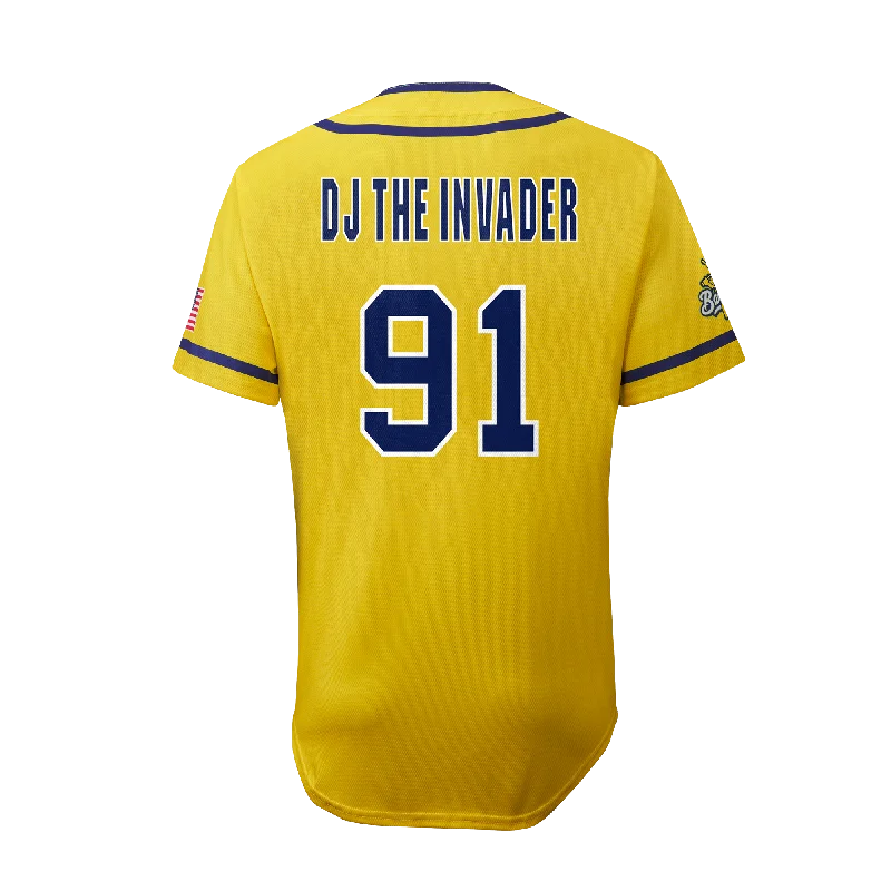 Men's Vintage American Football Jerseys of Legendary Teams for Collectors and FansBananas DJ the Invader #91 EvoShield Jersey - Yellow