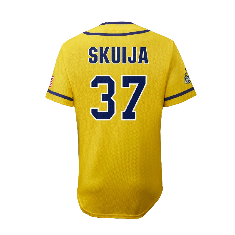 Men's Replica Hockey Jerseys of Star Players for Devoted Ice Hockey SupportersBananas Ethan Skuija #37 EvoShield Jersey - Yellow