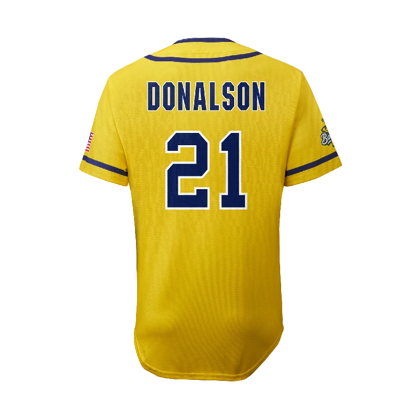 Men's Throwback Tennis Jerseys Inspired by Iconic Matches and PlayersBananas Jared Donalson #21 EvoShield Jersey - Yellow