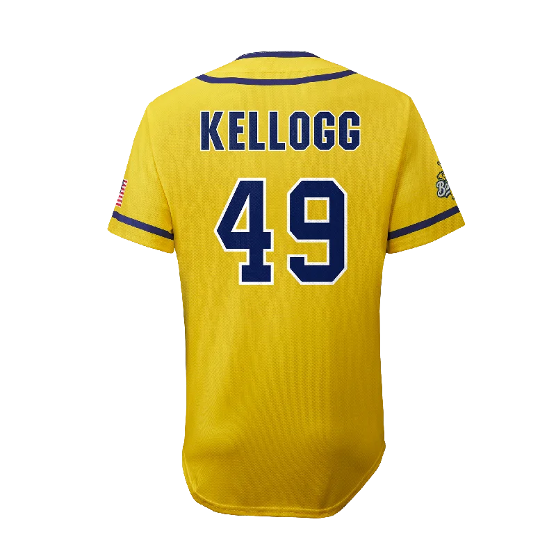 Men's Basketball Jerseys with Signature Player Logos for a Fan - Favorite LookBananas Ryan Kellogg #49 EvoShield Jersey - Yellow