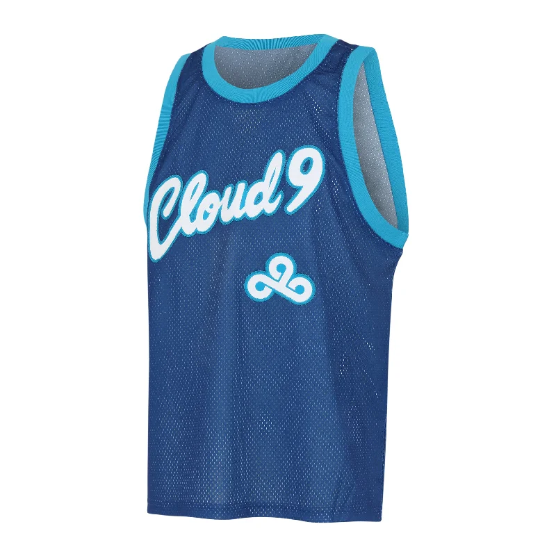 Men's Moisture - Wicking Golf Jerseys with UV Protection for Comfortable Rounds on the CourseCloud9 Core Collection Basketball Jersey. Blue.