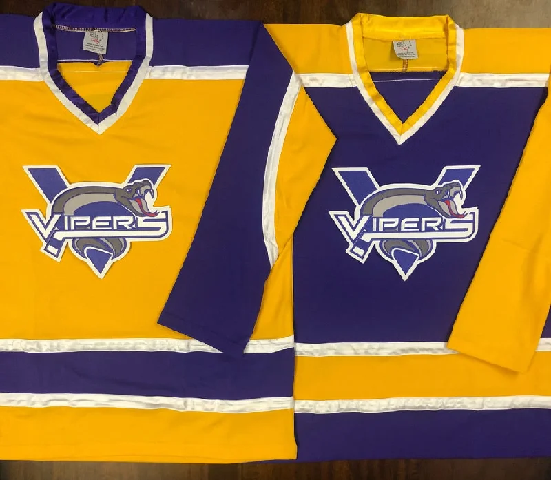 Men's Breathable Polyester Running Jerseys in Bright Neon Colors for High - Visibility WorkoutsCustom Hockey Jerseys with the Vipers Team Logo