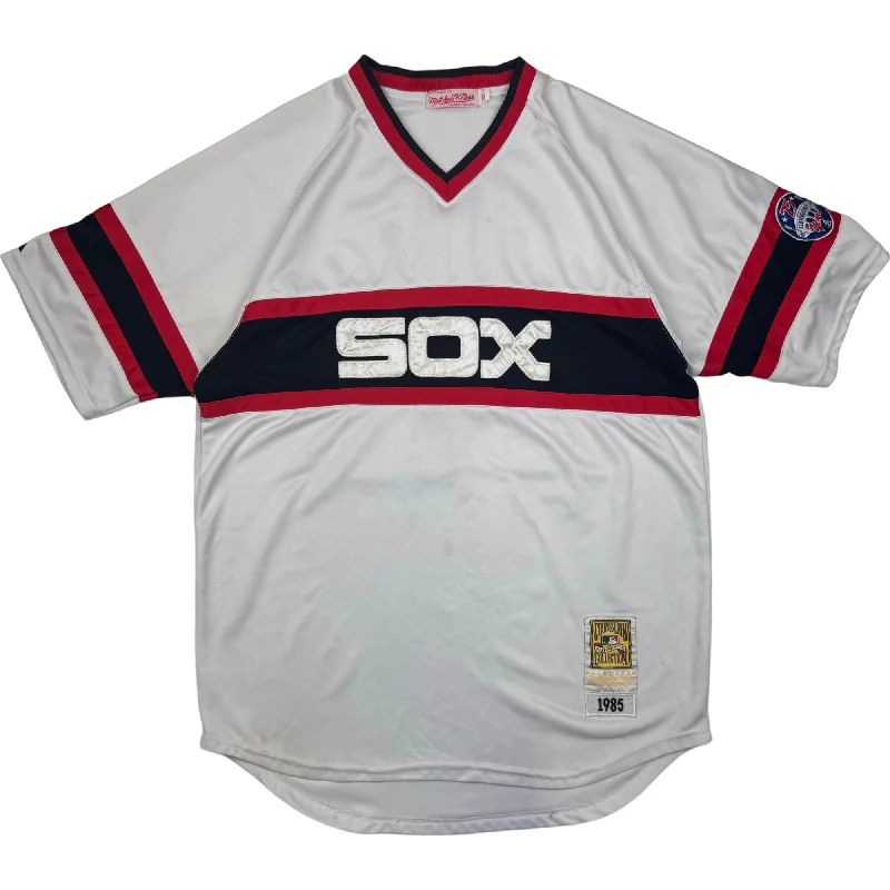 Men's Replica Hockey Jerseys of Star Players for Devoted Ice Hockey SupportersChicago White Sox 1985 Mitchell & Ness Cooperstown Collection Fisk 72 MLB Jersey White Rare