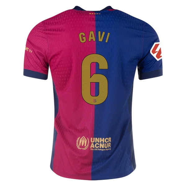 Men's Authentic Soccer Jerseys of National Teams for International Football EventsNike Barcelona Authentic Gavi Home Jersey w/ La Liga Patch 24/25 (Royal/Nobel Red/Club Gold)