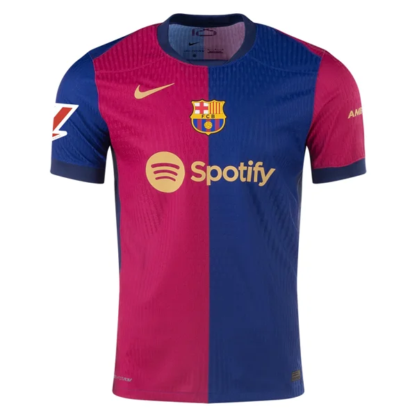 Men's Sustainable Organic Cotton Rugby Jerseys for Eco - Conscious Sports EnthusiastsNike Barcelona Authentic Home Jersey w/ La Liga Patch 24/25 (Royal/Nobel Red/Club Gold)