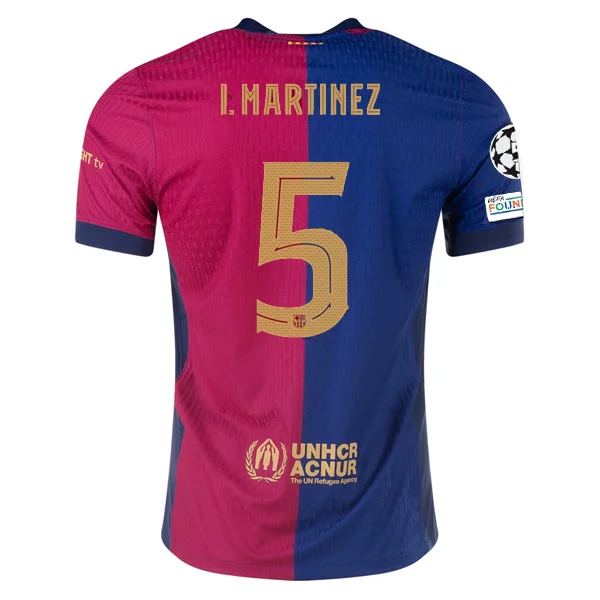 Men's Sustainable Organic Cotton Rugby Jerseys for Eco - Conscious Sports EnthusiastsNike Barcelona Authentic Iñigo Martínez Home Jersey w/ Champions League Patches 24/25 (Royal/Nobel Red/Club Gold)