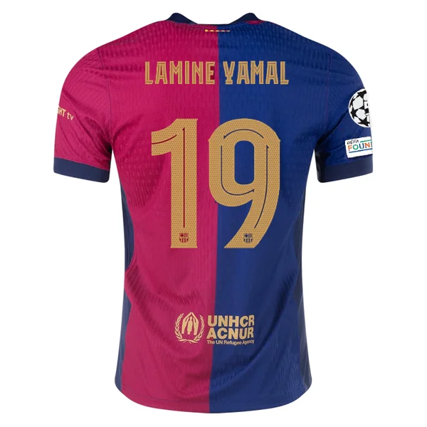 Men's Replica Hockey Jerseys of Star Players for Devoted Ice Hockey SupportersNike Barcelona Authentic Lamine Yamal Home Jersey w/ Champions League Patches 24/25 (Royal/Nobel Red/Club Gold)