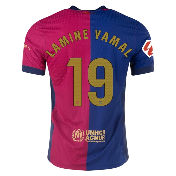 Men's Custom - Embroidered Volleyball Jerseys for Team Uniforms or Personalized GearNike Barcelona Authentic Lamine Yamal Home Jersey w/ La Liga Patch 24/25 (Royal/Nobel Red/Club Gold)