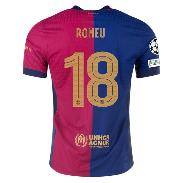 Men's Custom - Embroidered Volleyball Jerseys for Team Uniforms or Personalized GearNike Barcelona Authentic Oriol Romeu Home Jersey w/ Champions League Patches 24/25 (Royal/Nobel Red/Club Gold)