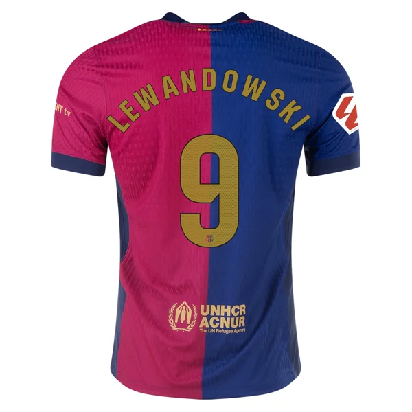 Men's Sustainable Organic Cotton Rugby Jerseys for Eco - Conscious Sports EnthusiastsNike Barcelona Authentic Robert Lewandowski Home Jersey w/ La Liga Patch 24/25 (Royal/Nobel Red/Club Gold)