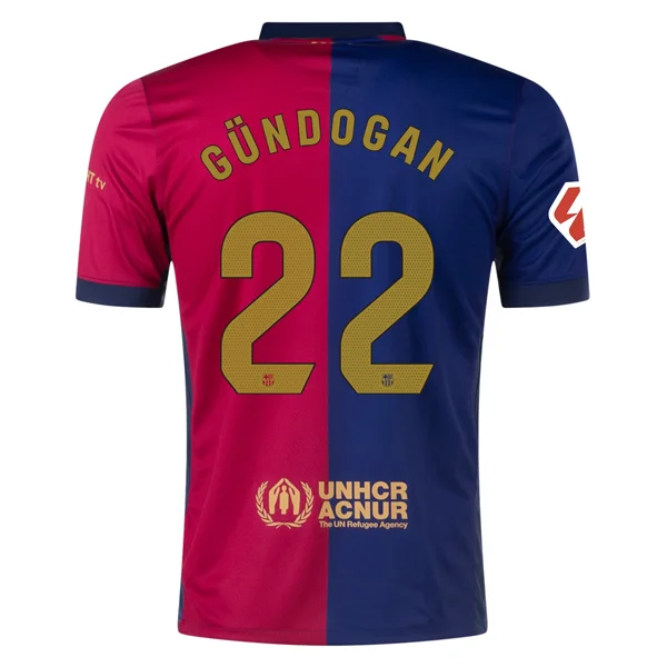 Men's Moisture - Wicking Lacrosse Jerseys with Mesh Panels for Optimal Performance on the FieldNike Barcelona İlkay Gündoğan Home Jersey w/ La Liga Patch 24/25 (Deep Royal/Noble Red/Club Gold)