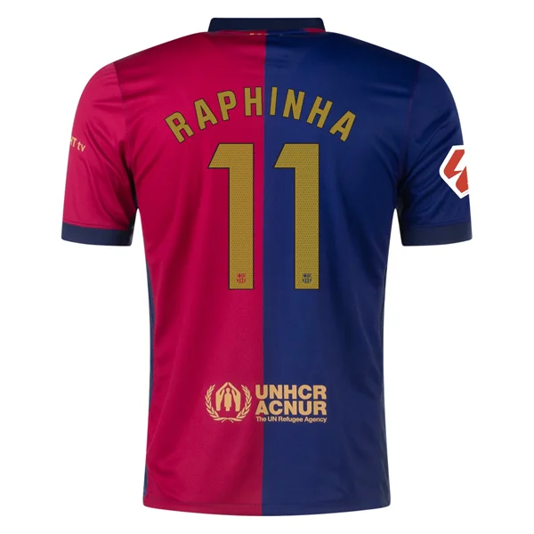 Men's Limited - Release American Football Jerseys of Rookie Stars for Early Adopters and FansNike Barcelona Raphinha Home Jersey w/ La Liga Patch 24/25 (Deep Royal/Noble Red/Club Gold)