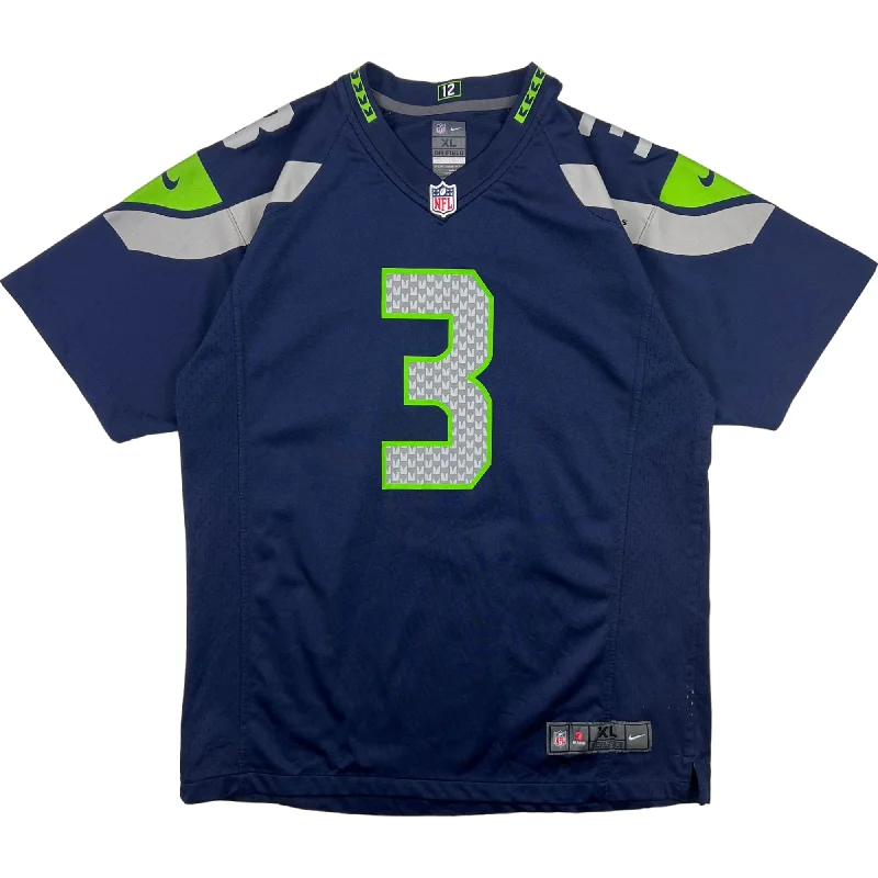 Men's Retro Hockey Jerseys with Classic Stripes and Logos for a Nostalgic Hockey AestheticNike NFL Seattle Seahawks 'Wilson 3' Jersey Navy