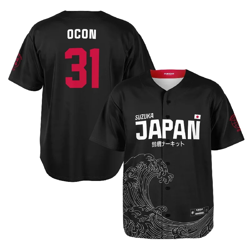 Men's Throwback Tennis Jerseys Inspired by Iconic Matches and PlayersOcon - Carbon Black Suzuka "Great Wave" Jersey