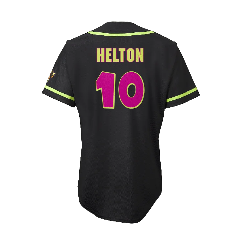 Men's Moisture - Wicking Lacrosse Jerseys with Mesh Panels for Optimal Performance on the FieldParty Animals Bret Helton #10 EvoShield Jersey - Black