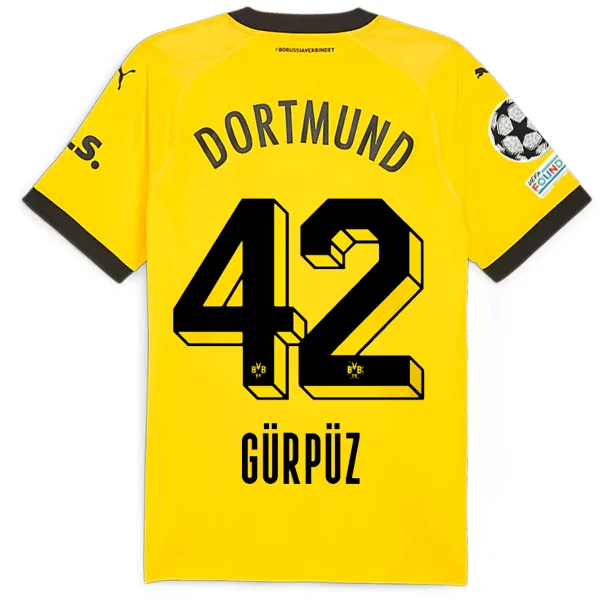 Men's Cycling Jerseys with Reflective Stripes for Safe and Stylish Rides at NightPuma Borussia Dortmund Authentic Gurpuz Home Jersey w/ Champions League Patches 23/24 (Cyber Yellow/Puma Black)