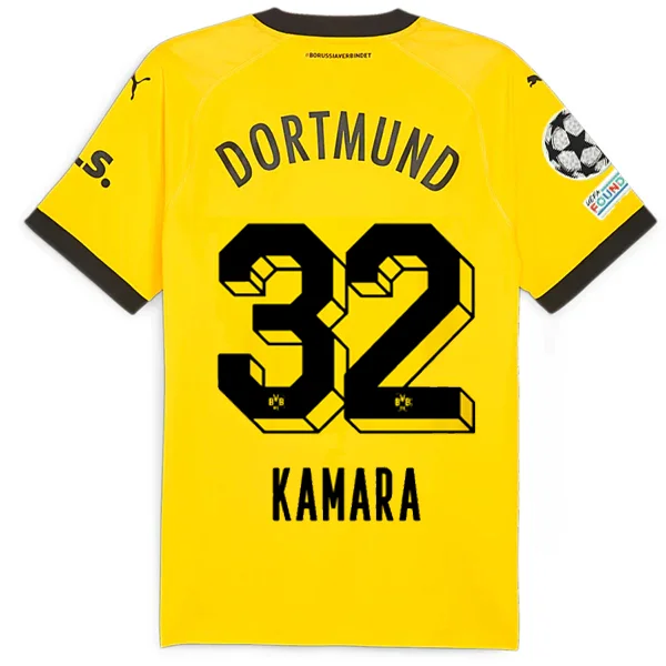 Men's Authentic Soccer Jerseys of National Teams for International Football EventsPuma Borussia Dortmund Authentic Kamara Home Jersey w/ Champions League Patches 23/24 (Cyber Yellow/Puma Black)