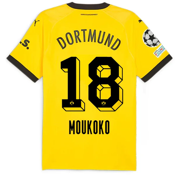 Men's Custom - Embroidered Volleyball Jerseys for Team Uniforms or Personalized GearPuma Borussia Dortmund Authentic Muokoko Home Jersey w/ Champions League Patches 23/24 (Cyber Yellow/Puma Black)