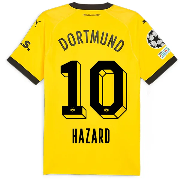 Men's Limited - Edition Cricket Jerseys Commemorating Historic Matches for Die - Hard Cricket LoversPuma Borussia Dortmund Authentic Thorgan Hazard Home Jersey w/ Champions League Patches 23/24 (Cyber Yellow/Puma Black)