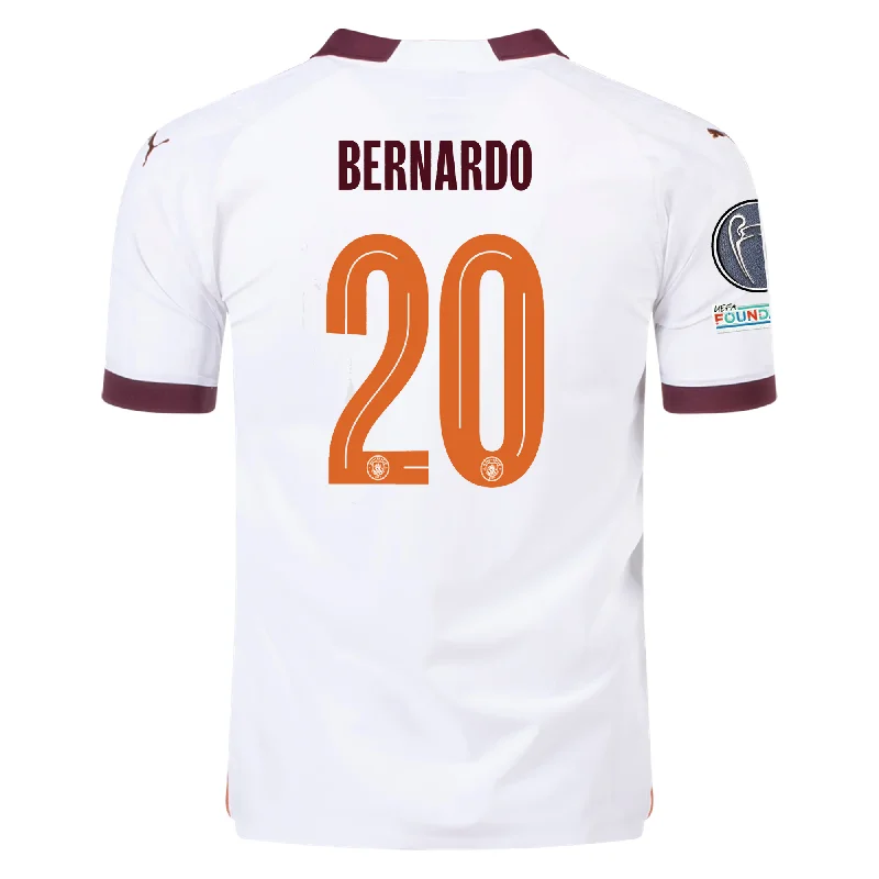 Men's Custom - Embroidered Volleyball Jerseys for Team Uniforms or Personalized GearPuma Manchester City Authentic Bernardo Silva Away Jersey w/ Champions League + Club World Cup Patches 23/24 (Puma White/Aubergine)