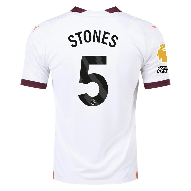 Men's Moisture - Wicking Lacrosse Jerseys with Mesh Panels for Optimal Performance on the FieldPuma Manchester City John Stones Away Jersey w/ EPL + No Room For Racism Patches 23/24 (Puma White/Aubergine)