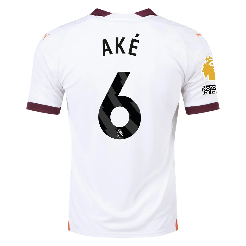 Men's Limited - Release American Football Jerseys of Rookie Stars for Early Adopters and FansPuma Manchester City Nathan Ake Away Jersey w/ EPL + No Room For Racism Patches 23/24 (Puma White/Aubergine)