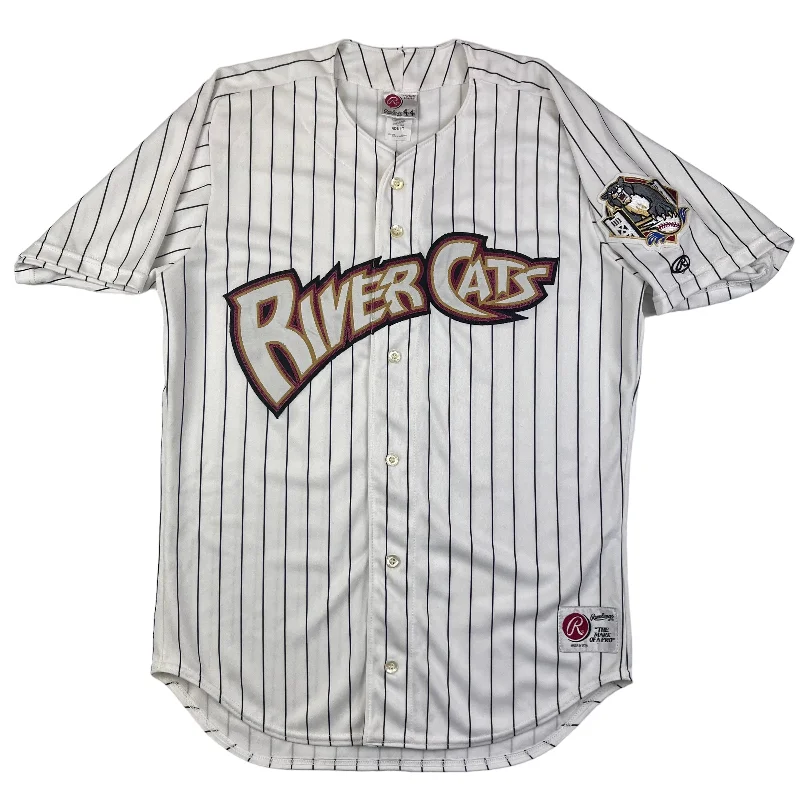 Men's Custom - Embroidered Volleyball Jerseys for Team Uniforms or Personalized GearSacramento River Cats Rawlings 90s Rare Striped Baseball Jersey