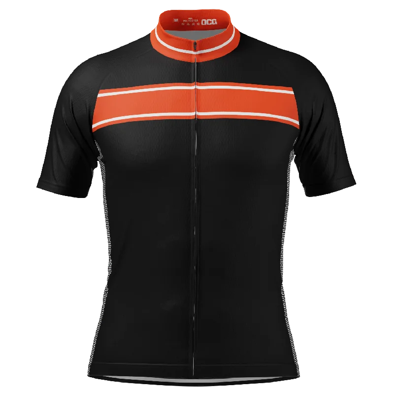 Men's Moisture - Wicking Lacrosse Jerseys with Mesh Panels for Optimal Performance on the FieldRed Stripe Black Cycling Jersey