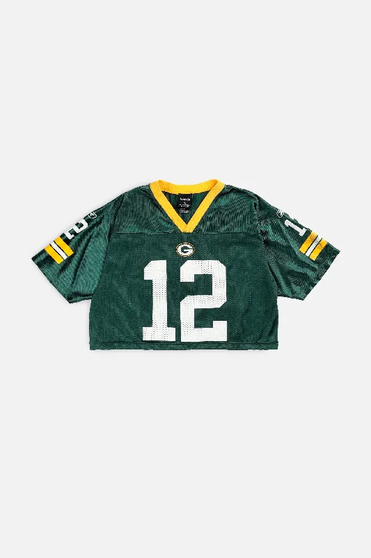 Men's Retro Soccer Jerseys of Famous Clubs from the 90s for Nostalgic Football EnthusiastsRework Crop Green Bay Packers NFL Jersey - M