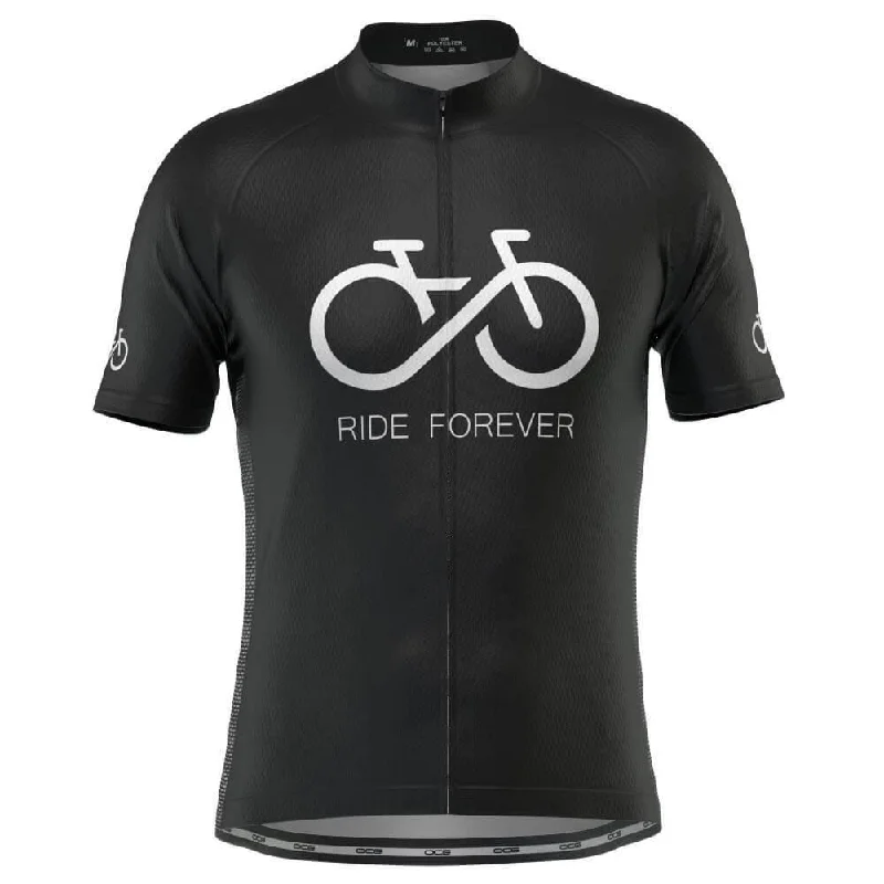 Men's Sustainable Organic Cotton Rugby Jerseys for Eco - Conscious Sports EnthusiastsMen's Ride Forever Infinity Short Sleeve Cycling Jersey