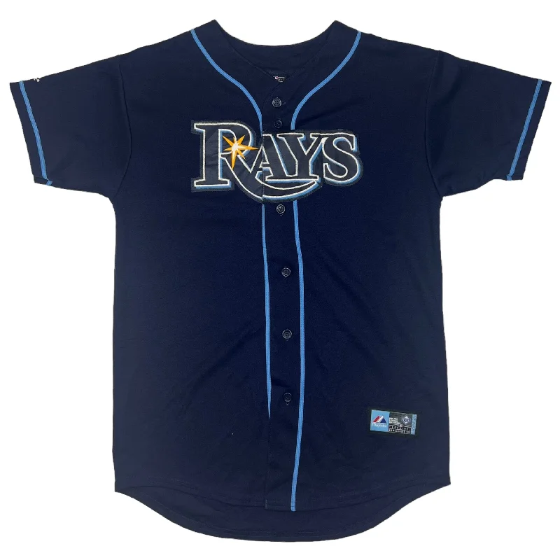 Men's Moisture - Wicking Lacrosse Jerseys with Mesh Panels for Optimal Performance on the FieldTampa Bay Rays Navy Blue Baseball Jersey