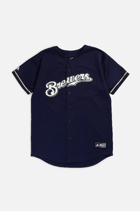 Men's Moisture - Wicking Golf Jerseys with UV Protection for Comfortable Rounds on the CourseVintage Milwaukee Brewers MLB Jersey - M