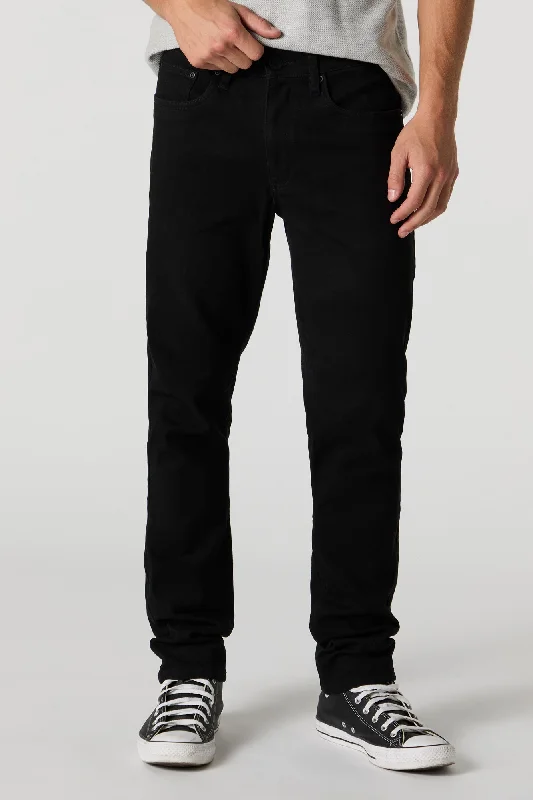 Men's Low - Rise Jeans in a Light Wash for a Casual and Youthful LookBlack Wash Slim Jean