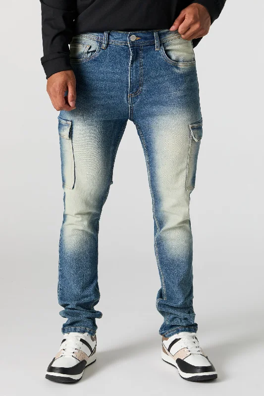 Men's Straight Leg Raw Denim Jeans for a Minimalist and Durable OptionSkinny Stacked Cargo Jean