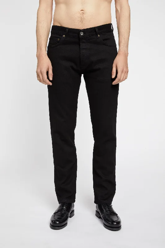 Men's Straight Leg Raw Denim Jeans for a Minimalist and Durable OptionAddison Japan Black