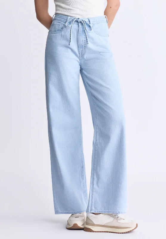 Men's Jeans with a Hidden Coin Pocket for Added ConvenienceHigh Rise Wide Leg Alecia Women's Jeans, Light vintage blue - BL16011