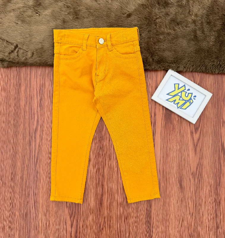 Plus Size Men's Relaxed Fit Jeans with a Tapered Leg for a Laid - Back VibeAll-Day Comfort: Boys' Mustard Stretch Cotton Twill