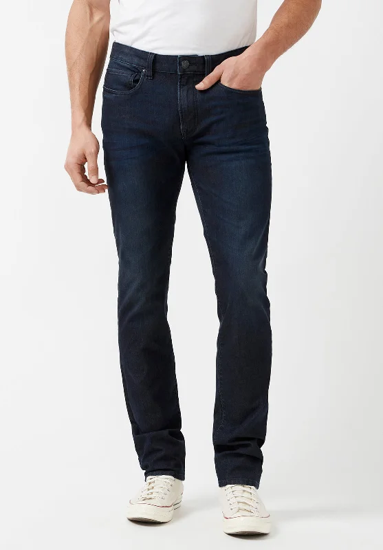 Plus Size Men's Bootcut Jeans with a Belt Loop Upgrade for a Stylish TouchSlim Ash Men's Jeans in Dark Wash - BM22830