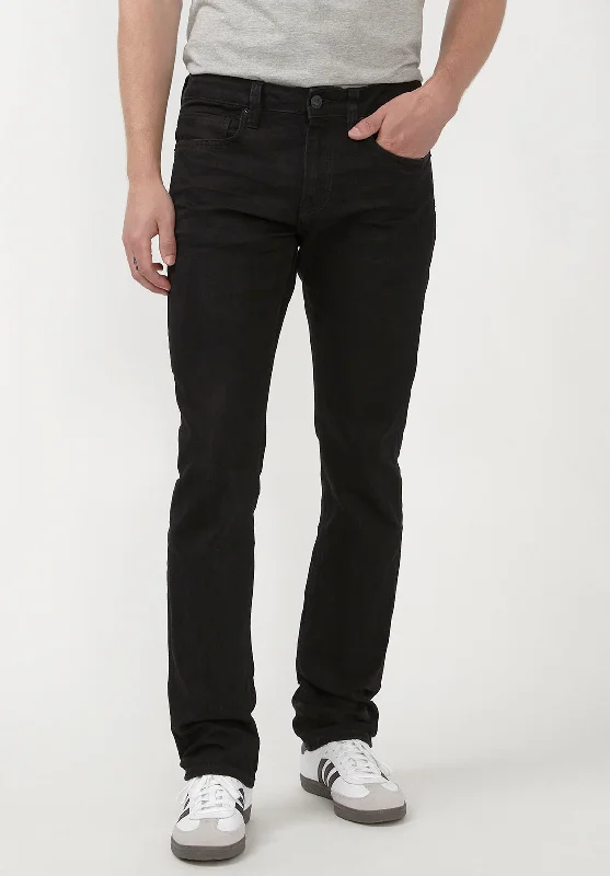 Men's Stretch Jeans with a Moisture - Wicking Lining for Active LifestylesSlim Ash Men's Jeans in Black Coated - BM22047