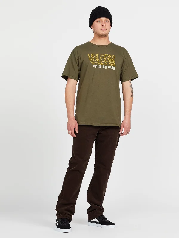 Men's Cargo Jeans with Multiple Pockets for a Practical and Outdoor - Friendly LookDouble Take Short Sleeve Tee - Military