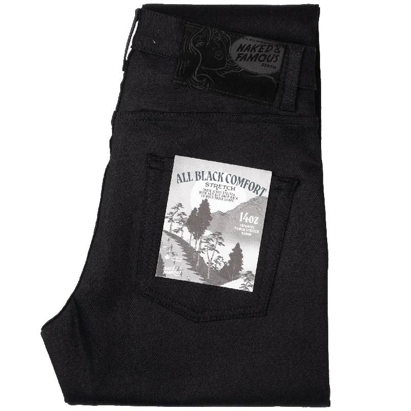 Men's Slim Fit Stretch Jeans in Dark Wash for a Modern and Comfortable LookEasy Guy - All Black Comfort Stretch