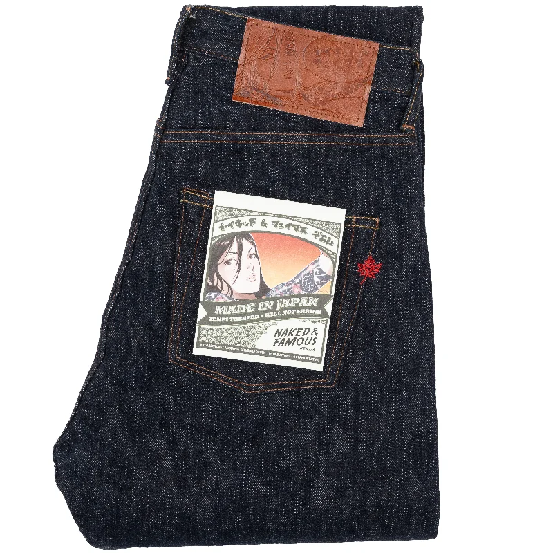 Men's High - Waisted Jeans in a Medium Wash for a Vintage - Style RevivalEasy Guy - MIJ12 - Aomidori Selvedge