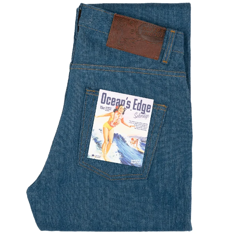 Men's Low - Rise Jeans in a Light Wash for a Casual and Youthful LookEasy Guy - Ocean's Edge Selvedge