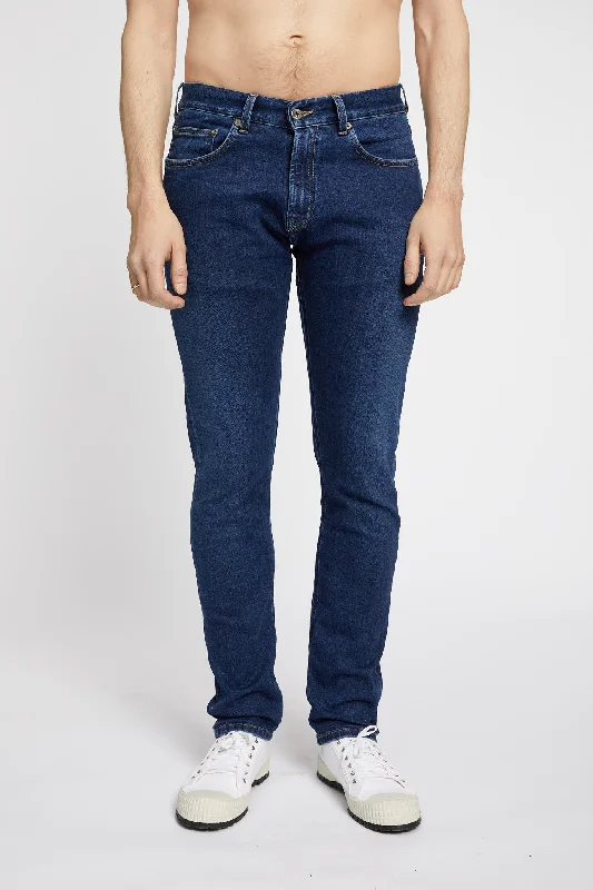 Men's Slim Fit Stretch Jeans in Dark Wash for a Modern and Comfortable LookEdvard Japan Indigo