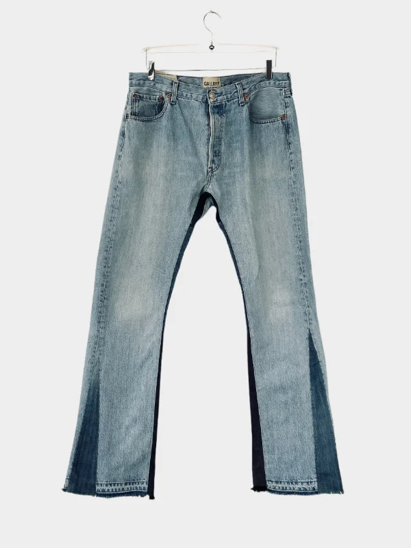 Plus Size Men's Bootcut Jeans with a Belt Loop Upgrade for a Stylish TouchFrayed Jeans